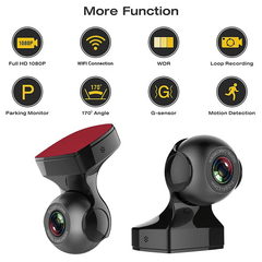170° WiFi Dash Cam Recorder Car Camera HD 1080P Car DVR Vehicle Video G-Sensor - All The Above
