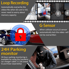 170° WiFi Dash Cam Recorder Car Camera HD 1080P Car DVR Vehicle Video G-Sensor - All The Above