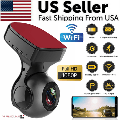 170° WiFi Dash Cam Recorder Car Camera HD 1080P Car DVR Vehicle Video G-Sensor - All The Above