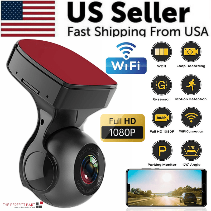 170° WiFi Dash Cam Recorder Car Camera HD 1080P Car DVR Vehicle Video G-Sensor - All The Above