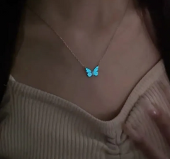 Blue Luminous Smart Butterfly Necklace - All The Above