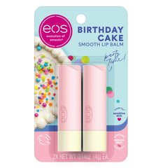 eos Birthday Cake Shea Lip Balm - Sensitive Skin Formula, 0.14 oz Twin Pack