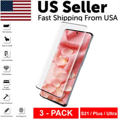 3 PACK - For Samsung Galaxy S21 PLUS ULTRA Tempered Glass Screen Protector Clear - All The Above