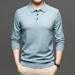 Men's Lapel Knit Pullover Sweater - All The Above