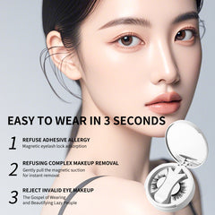 Magnetic False Eyelashes Set with Applicator - All The Above