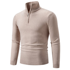 2023 Men's Plus Size Fleece Zip Mock Neck Sweater - All The Above