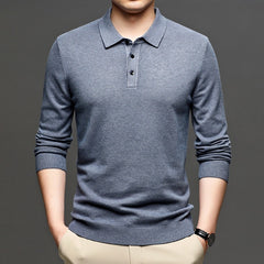 Men's Lapel Knit Pullover Sweater - All The Above