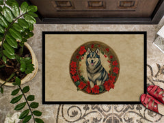Alaskan Malamute Christmas Flowers Doormat - All The Above