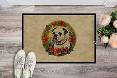 American Bulldog Christmas Flowers Doormat - All The Above