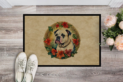 American Bulldog Christmas Flowers Doormat - All The Above