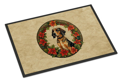 American English Coonhound Christmas Flowers Doormat - All The Above