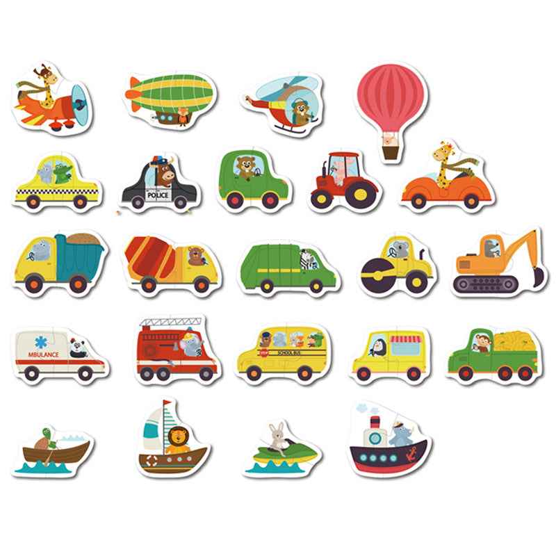 Animal Transportation Map and Fruit Vegetable Puzzle Toy - All The Above