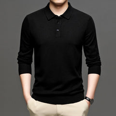 Men's Lapel Knit Pullover Sweater - All The Above