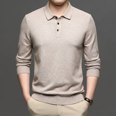 Men's Lapel Knit Pullover Sweater - All The Above
