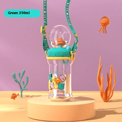 Children's Whale Cartoon Diving Fountain Water Bottle - Tritan Leakproof Sippy Cup (Various Sizes & Colors) - All The Above