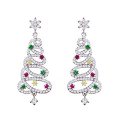 Christmas Tree Rhinestone Earrings - All The Above