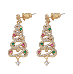 Christmas Tree Rhinestone Earrings - All The Above