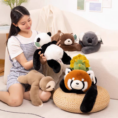 Panda, Koala, Sloth, Dinosaur, Bear & Little Panda Plush Doll Gift – Kids Soft Stuffed Toy - All The Above