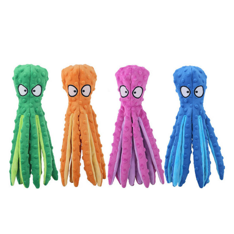 Interactive Bite-Resistant Plush Octopus Dog Toy