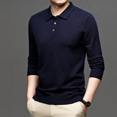 Men's Lapel Knit Pullover Sweater - All The Above