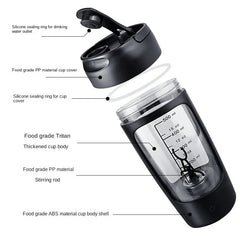 Electric Portable Whey Protein Shaker Bottle - All The Above