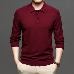 Men's Lapel Knit Pullover Sweater - All The Above