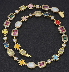 Gold-Plated Hip-Hop Gemstone Necklace - All The Above