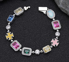 Gold-Plated Hip-Hop Gemstone Necklace - All The Above