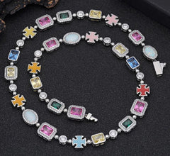 Gold-Plated Hip-Hop Gemstone Necklace - All The Above