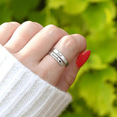 Just Breathe Spiral Heart Stainless Steel Ring - All The Above