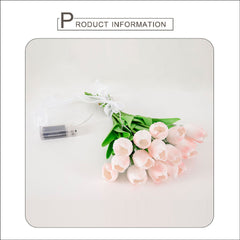 LED Tulip Bridal Bouquet With Lighting Chain - All The Above