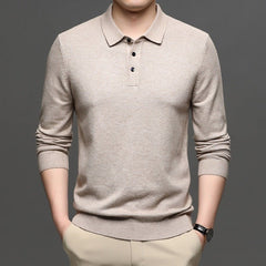 Men's Lapel Knit Pullover Sweater - All The Above