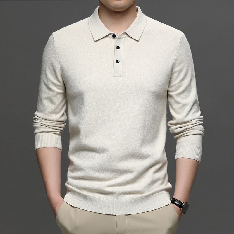 Men's Lapel Knit Pullover Sweater - All The Above