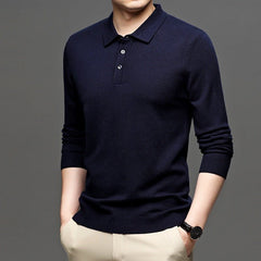 Men's Lapel Knit Pullover Sweater - All The Above