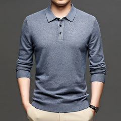 Men's Lapel Knit Pullover Sweater - All The Above