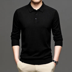 Men's Lapel Knit Pullover Sweater - All The Above