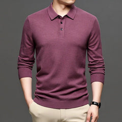 Men's Lapel Knit Pullover Sweater - All The Above
