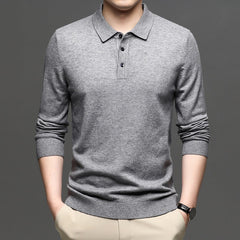 Men's Lapel Knit Pullover Sweater - All The Above