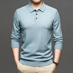 Men's Lapel Knit Pullover Sweater - All The Above