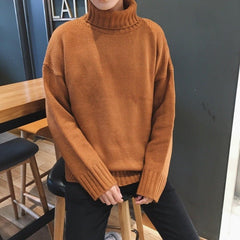 Men's Turtleneck Sweater - Loose Fit Fall Winter Knit - All The Above