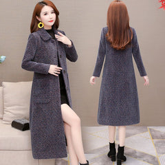 Mid-Length Padded Imitation Mink Fleece Coat for Women - All The Above
