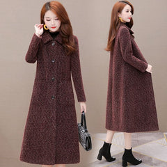 Mid-Length Padded Imitation Mink Fleece Coat for Women - All The Above