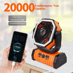 Outdoor Household Power Bank LED Light Camping Fan - All The Above