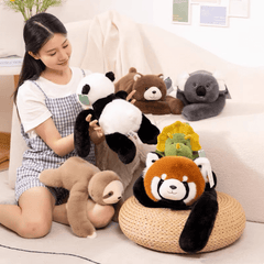 Panda, Koala, Sloth, Dinosaur, Bear & Little Panda Plush Doll Gift – Kids Soft Stuffed Toy - All The Above
