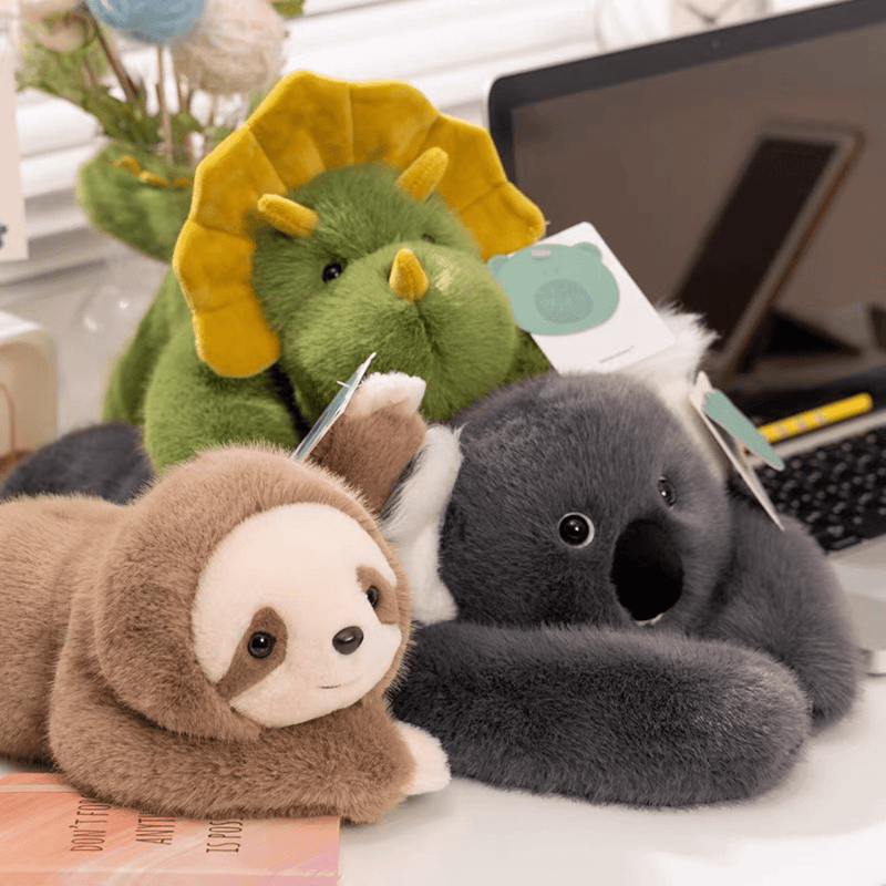 Panda, Koala, Sloth, Dinosaur, Bear & Little Panda Plush Doll Gift – Kids Soft Stuffed Toy - All The Above