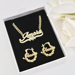 Personalized DIY Name Necklace with Heart Birthstone - All The Above