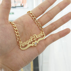 Personalized DIY Name Necklace with Heart Birthstone - All The Above