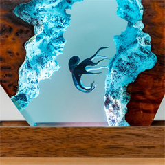 Resin Small Night Lamp 3D Diver Octopus Epoxy Handmade Crafts Decoration - All The Above