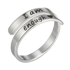 Retro Stainless Steel Text Band Ring - All The Above