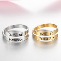 Retro Stainless Steel Text Band Ring - All The Above